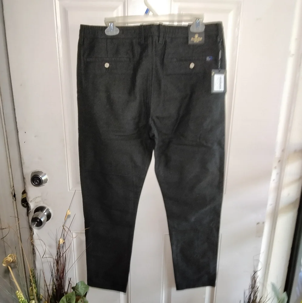 NWT Maximus Dutti 1982 Black Casual MD Sport 99%Cotton Slim Fit Pants Size 34